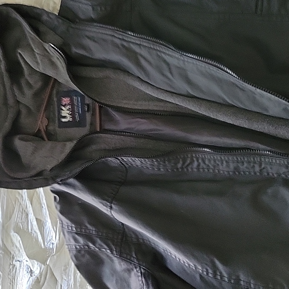 Black men's jacket with dark grey hood. Never worn.